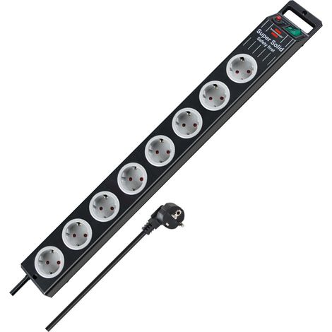 Super-Solid Line Steckdosenleiste 8-fach schwarz 2,5m H05VV-F 3G1,5 (1/5)