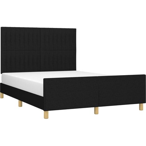 Cadre de lit sans matelas noir 140x190 cm tissu vidaXL (1/5)