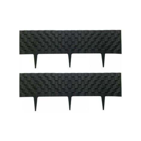 60cm Bordure de Jardin Rebord de Jardin Palisade pelouse Parterre Aspect Rattan Anthracite (1/5)