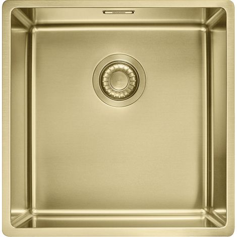 Cuve Mythos Masterpièce BXM 110-40 reflet d'or - 440 x 450 x 200 mm - sous-meuble 50 cm - vidage manuel - Franke (1/3)