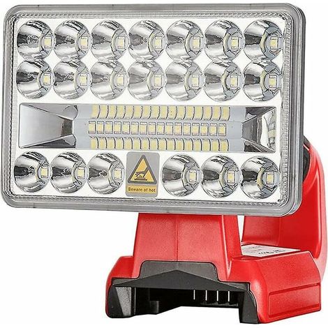 RHG Lampe de travail rechargeable 18 W 2000 lm pour Milwaukee, lampe de poche LED d'extérieur M18 Milwaukee Lamps, (1/5)