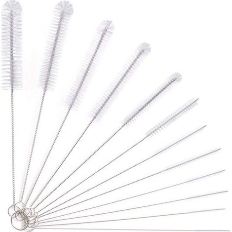 Ensemble De Brosses À Tube En Nylon - Diamètres 2-25 Mm - Pour Pailles Bouteilles Et Machines À Espresso - Set De 12 Pièces (1/5)
