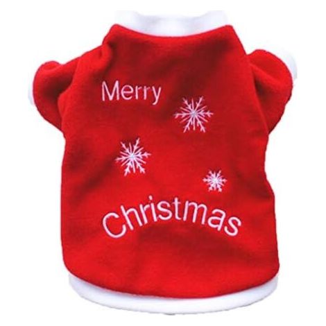 20x30x20cm Plush Dog Top, Winter Christmas Print Clothes Coat T-Shirt Cotton Pullover Cat Small Sweatshirt Sweater Warm Puppy Vest Tutu Dress Costume Plush Christmas Pets Explosive