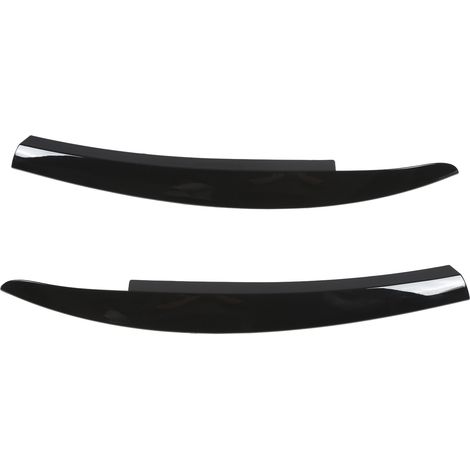 2 Pièces Paupières de Phare Avant Bande de Garniture Noire Brillante ABS Léger Décoration Extérieure Auto (1/5)
