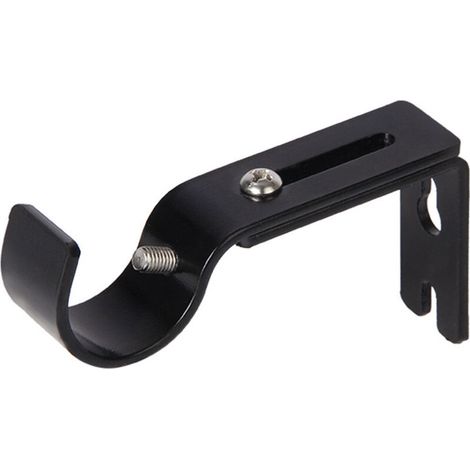 4 Pcs Support Tringle Rideaux Réglable avec 8 Vis Support Mural Barre Rideau Extensible en Acier Inoxydable ，noir，8.8-11.524.6cm