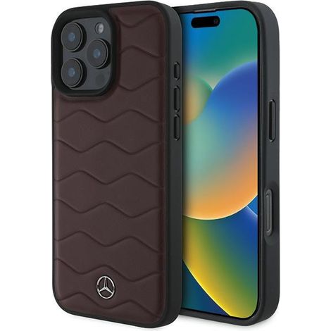 Funda rígida de cuero Mercedes para iPhone 16 Pro Max Rojo (1/5)