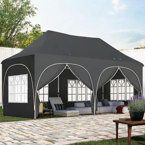 SunJet Store banne, auvent rétractable, Tonnelle pliante 3x6m gris - Réf. C6VBGN5ALISB (1/5)