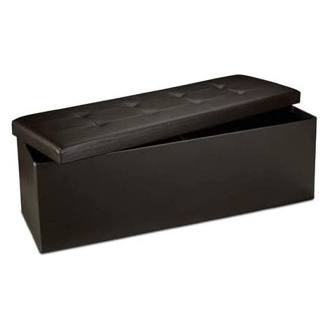 Taburete plegable sintético puf almacenaje plegable 114 cm marrón 130002807 (1/3)