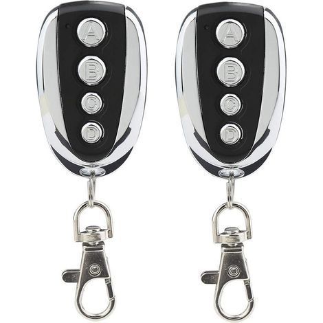 Lot de 2 télécommandes universelles pour porte de garage et portail 433,9 MHz avec quatre canaux - Remplacement idéal (1/3)