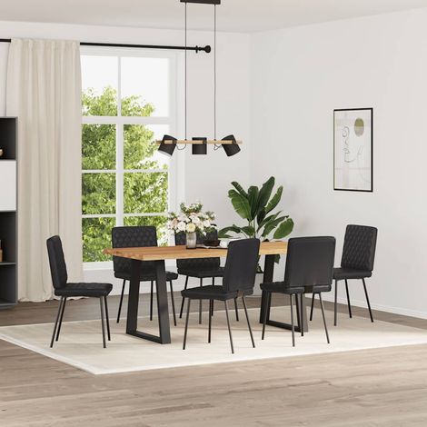 Lot de 6 Chaises à manger，Chaise de cuisine noir similicuir CFW96160 (1/5)