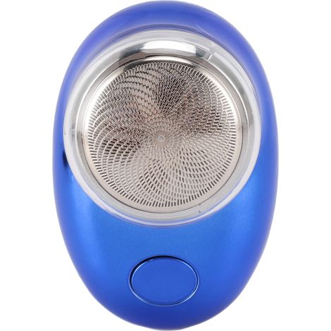 Tondeuse à barbe électrique compacte recharge USB acier inoxydable coupe précise de voyage bleu électroplqué (1/5)