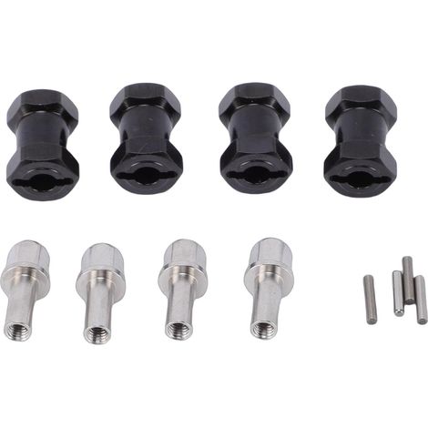 Kit d'entretoises de Roue sur Chenilles SCX10/10 RC – Adaptateur d'extension de Moyeux de Roue en Laiton de 18 Mm avec Finition électrophorétique – Convient pour Les Essieux Avant et (Black) (1/5)