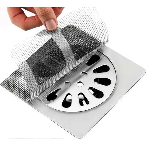 Lot de 20 grilles de bonde jetables pour douche, filtres, attrape-cheveux, autocollants de sol, imperméables, en plastique, pour baignoire. (1/5)
