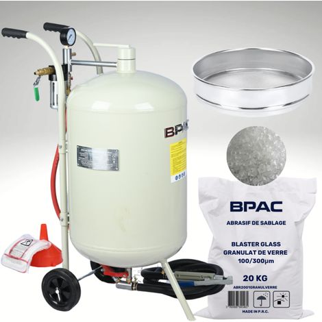 Pack sableuse mobile 75l + tamis + abrasif 20kg 300-600 - BPAC (1/5)