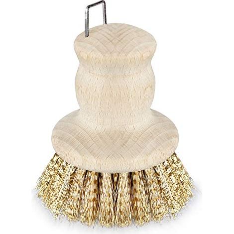 Spazzola per pentole Peggy-perfect legno setole ottone 7x8 cm