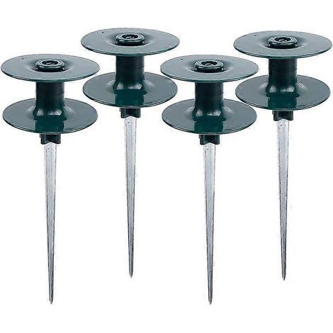 Lot de 4 piquets de guidage pour tuyau d'arrosage, supports stabilisateurs de jardin, ancres de fixation en métal, accessoires d'irrigation pour pelouse et parterre, kit de 4 unités. (1/5)