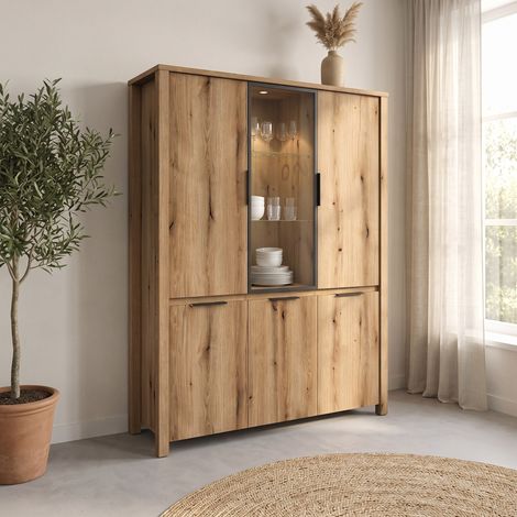 Vaisselier/argentier contemporain 150 cm chêne etna Bonno (1/5)