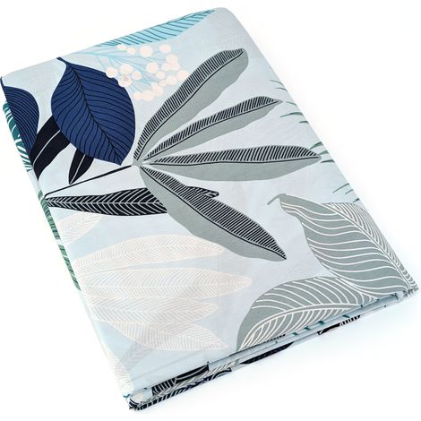 Drap plat percale de coton MOOREA PACIFIC bleu cobalt 180x290 cm (1/5)