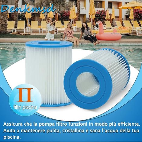 Filterkartusche Typ II für Bestway Poolpumpe, Ersatzfilterkartusche für Bestway 58094, Kapazität: 2006/3028 l/h (4 Stück) (1/4)