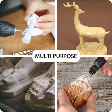 [JAMAIS UTILISÉ]Ensemble de 20 fraises diamantées pour le meulage rotatif, avec queue de 3 mm (1/8 pouce), accessoires de sculpture sur pierre, compatibles avec tous les outils rotatifs. (1/2)