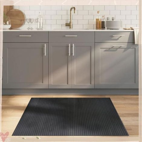 376802 Tapis rectangulaire gris 100x100 cm bambou (1/5)
