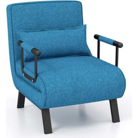 Dossier réglable 6 positions, fauteuil convertible 3 en 1 pour salon ou chambre d'ami, couchage 1 place (1/5)