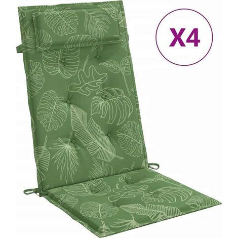 Ensemble de 4 coussins pour chaise à dossier haut à motif de feuilles (1/5)
