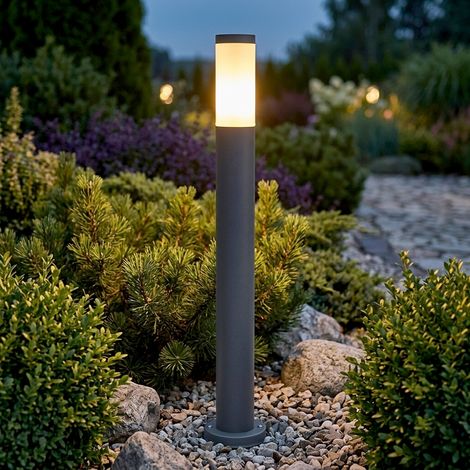Lampe sur pied en acier inoxydable pour allée de jardin Lampe d'extérieur à piquet ANTHRACITE dans un ensemble comprenant des ampoules LED (1/5)