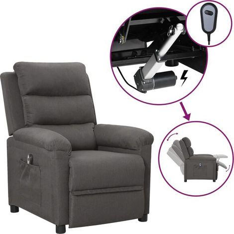 Chaise longue électrique réglable en tissu gris foncé – Lit de relaxation avec dossier inclinable, repose-pieds extensible et contrôle tactile, idéal pour salon ou chambre (1/5)
