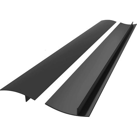 Silicone sealant for kitchen worktops, spill-proof sealant between the worktop and the cooker, pack of 2, black, 63 cm (1/5)