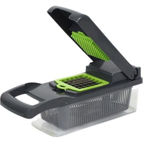 Mandoline de cuisine 16 en 1 - Coupe-légumes multifonctionnel avec 7 lames interchangeables, râpe