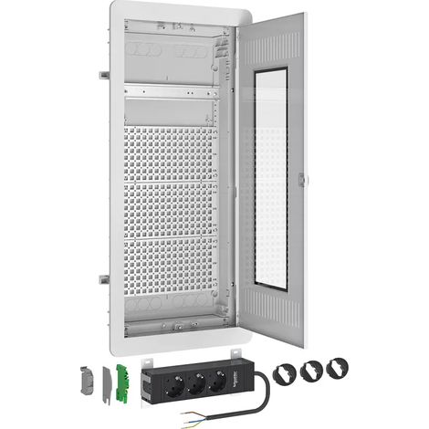 ABN AMIGO Multimedia-Kleinverteiler, 4-reihig, UP/HW mit Mediatür, BxHxT: 310x695x88mm LexCom A48TML (1/2)