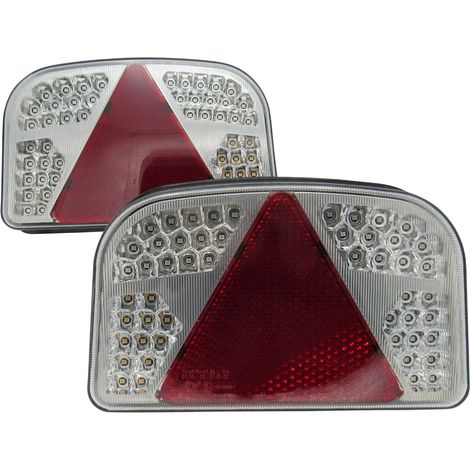 LED Rear Trailer Lights X2 (Tail Towing Lamps Caravan Signal Reverse Boat Marine Stop Car Brakes) (1/4)