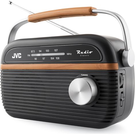 Radio portable JVC RA-E215G FM 2W, secteur/piles, grise (1/5)