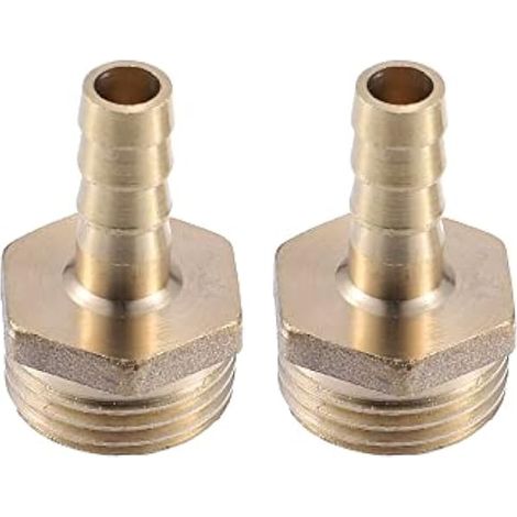 A Raccord Cannelé Laiton 1/2" BSP Male 2 Pcs pour Tuyau 8mm (1/4)