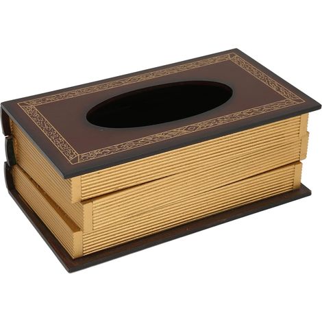 Vintage Retro Taschentuchbox aus Holz dekorative buchförmige (1/4)