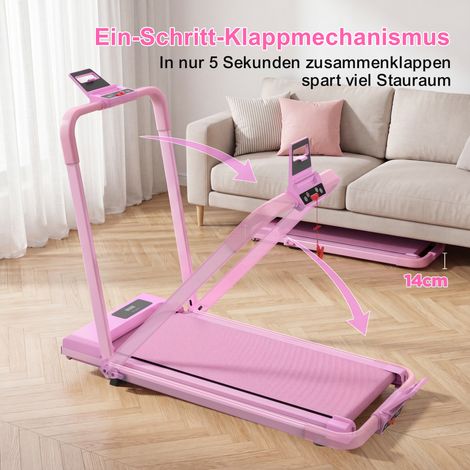 Tapis de course bureau compact 2-en-1, inclinaison réglable, portable pour marche, running et jogging, charge max 120 kg, tapis pliable multifonction. (1/5)