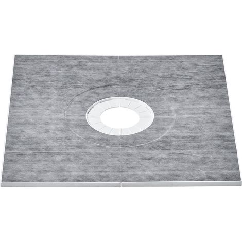 Kit de bordure de douche 91,4 x 91,4 cm avec drain central 16,3 cm, kits d'installation de douche EPS légers avec 2 chiffons imperméables, bâtons de pente pour bac de douche pour salle de bain (1/5)