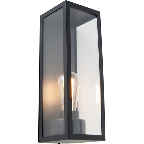 Smart Outdoor Wall Light Black with Glass Incl. WiFi ST64 - Rotterdam Long