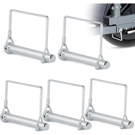 5pcs 12x80mm Goupille de Blocage, Automatique de Sécurité de Verrouillage Carrée avec Fermeture à Encliquetage pour Remorques, Tracteurs, Camions à Bascule de Jardin de Pelouse de Clip (1/4)