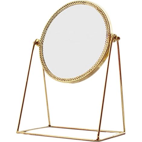 Miroir et Rotatif Maquillage de Stéréoscopique Cuivre en Verre (1/5)