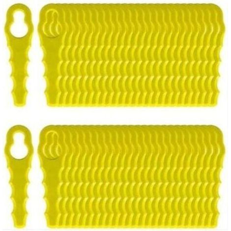 Pair ZVD-Lot de 100 Lames de Rechange compatible pour Ryobi Coupe Bordure, Têtes Double Lames Dentelées RAC155 RAC157 RAC158 (1/4)