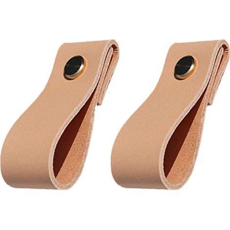4 poignées en cuir marron, faciles à installer, minimalistes et (1/5)
