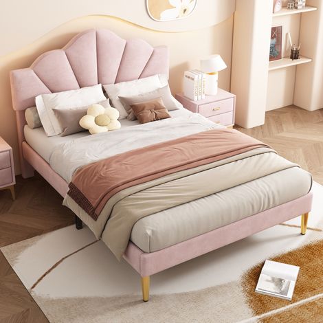 Bett Doppelbett Bettgestell mit Stauraum 140x190 Samt OKMYHOME (1/5)