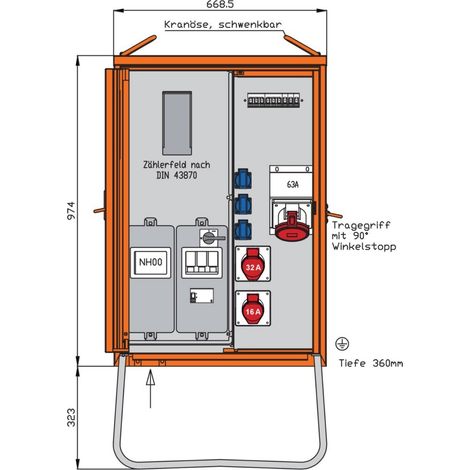 Walther Werke Anschlussverteilerschrank 44kVA m.Zählerplatz WAV0160R1 (1/2)