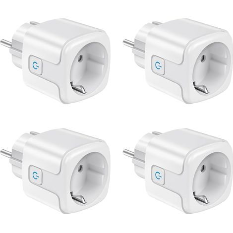 CCYKXA WiFi Connected Socket, 2,4 GHz Smart Plug, 16 A Typ F, Verbrauchsverfolgung, Sprachsteuerung, Fernbedienung, 4er-Pack Smart Plugs, kompatibel mit Alexa, Google Home, Smart Life