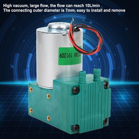 Pompe à vide compacte débit élevé faible bruit -65 à -150 kPa 12W 10L/min 12V/24V CC/220V CA (1/5)
