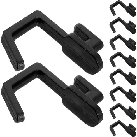 Lot de 30 crochets noirs pour panneau perforé en plastique (1/5)