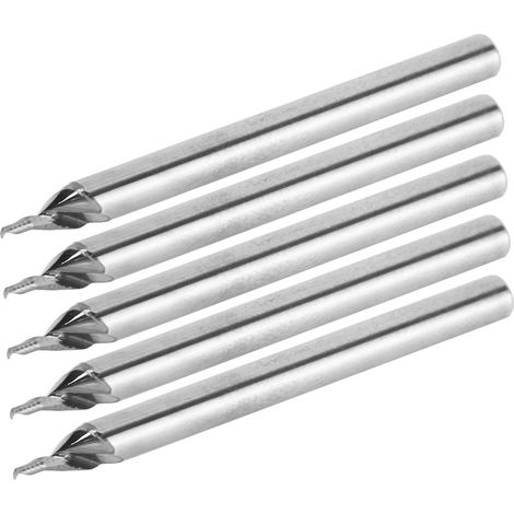 5 fraises à lame unique 3,175 x 1 x 2 mm en acier tungstène pour machine de gravure CNC, outil de coupe pour aluminium (1/5)