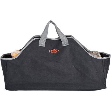 Sac porte-bûches - L 39,5 cm x l 59 cm x H 38,5 cm - Noir - Livraison gratuite (1/3)